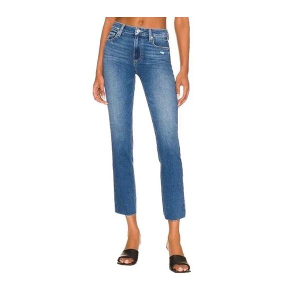 NWOT Paige Blue Medium Wash Distressed Hoxton Ankle Skinny Jeans in Juni Size 30